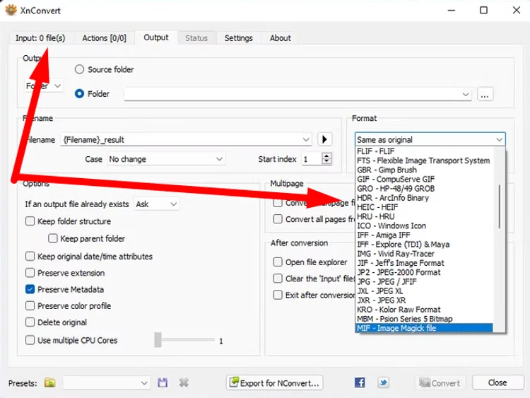 преобразование файла в JPG