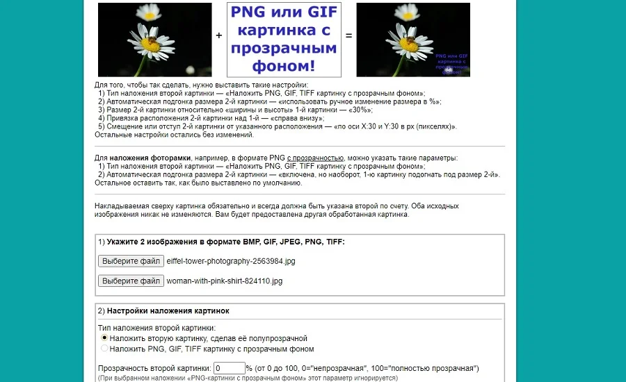 Интерфейс IMGonline