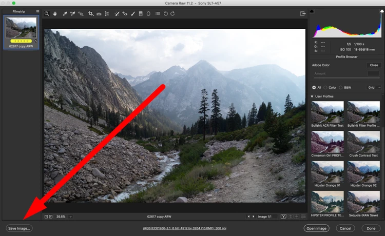 конвертирование файла в JPEG
