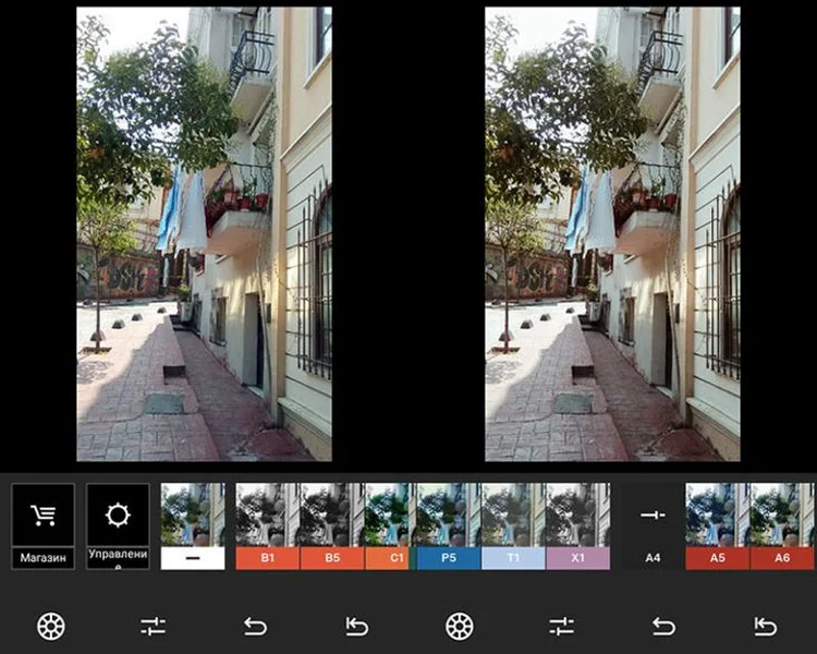 интерфейс VSCO