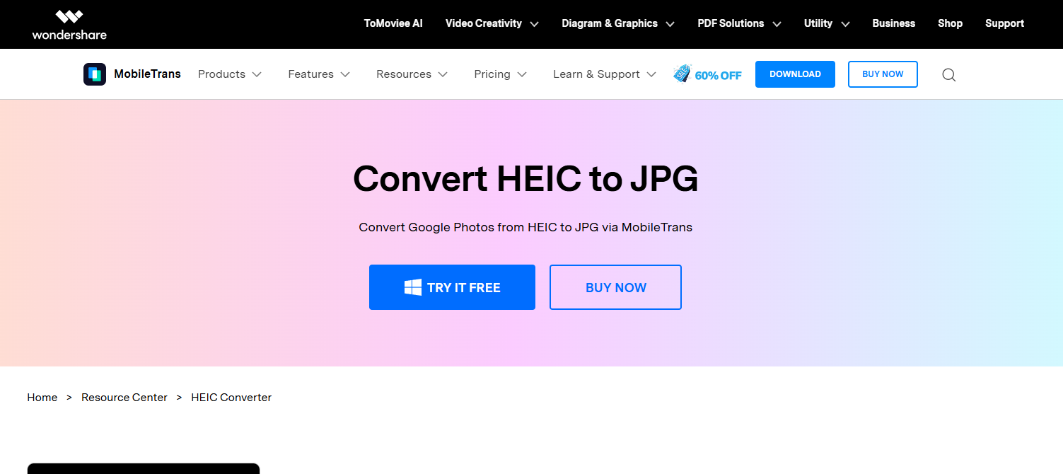 MobileTrans HEIC Converter — иллюстрация