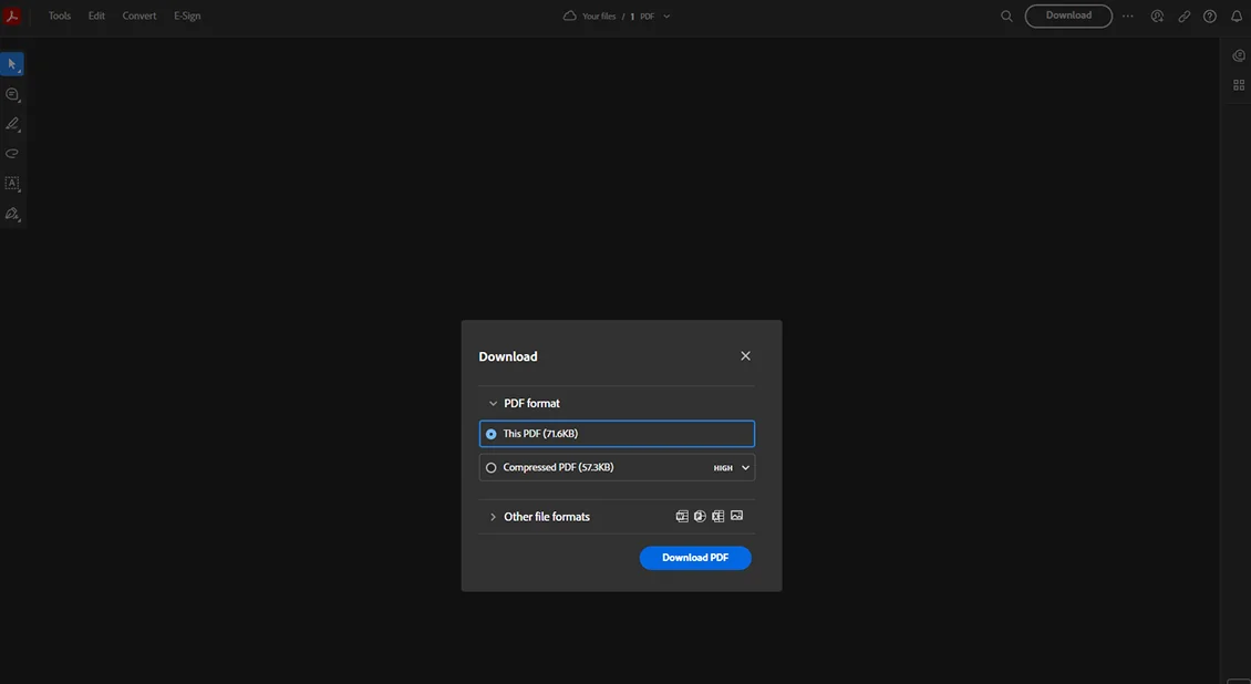 конвертер Adobe Acrobat Online