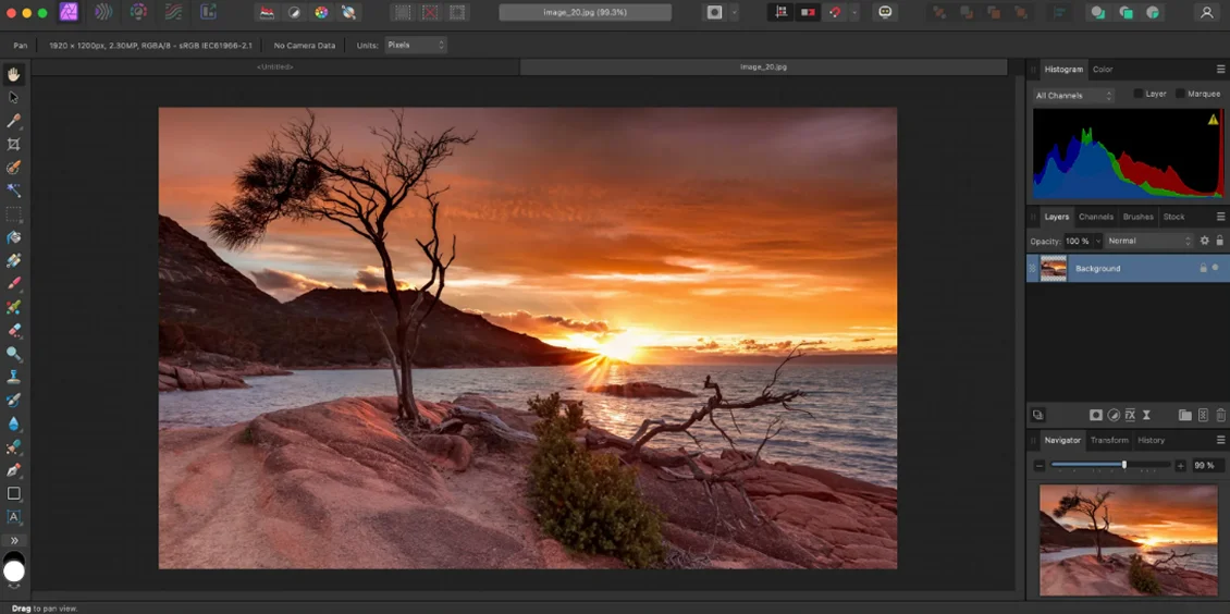 интерфейс Affinity Photo
