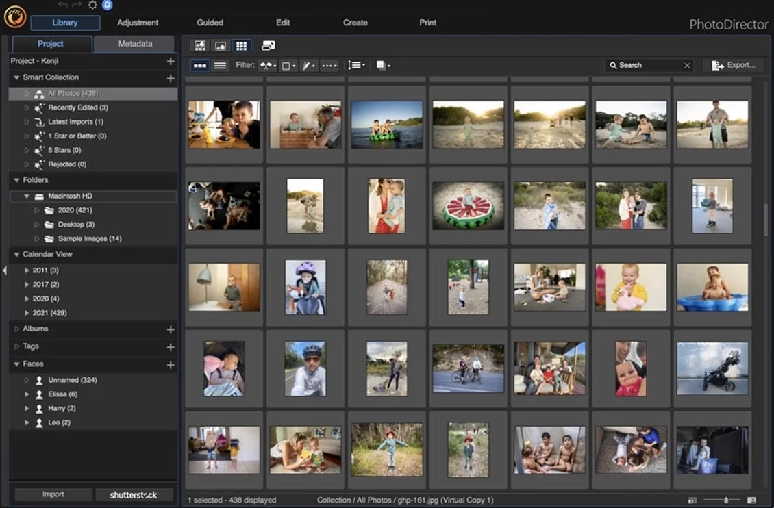 редактори CyberLink PhotoDirector на macOS