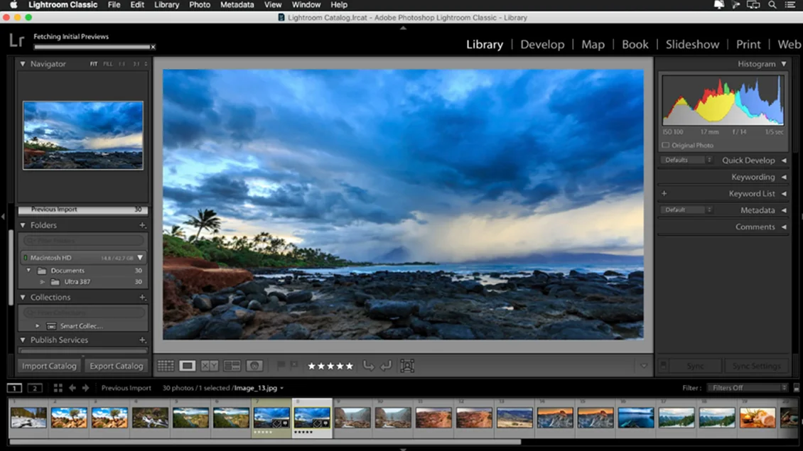 интерфейс Adobe Lightroom
