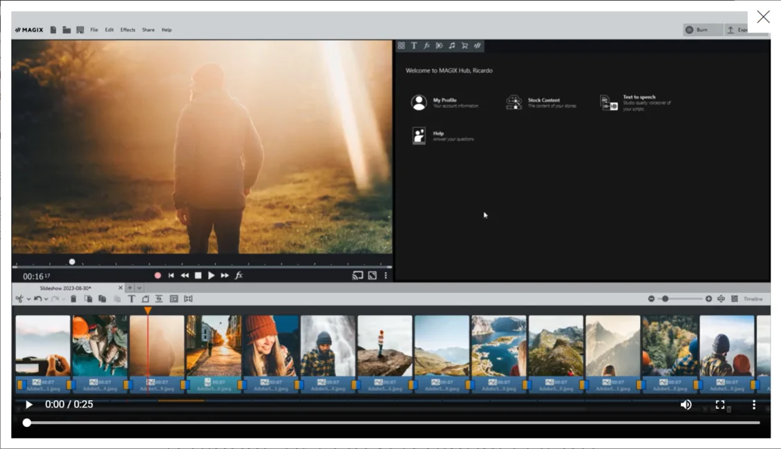 Интерфейс Magix Photostory Deluxe