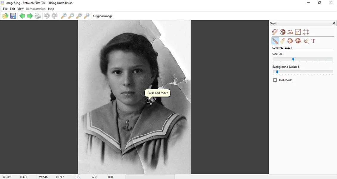 интерфейс Retouch Pilot